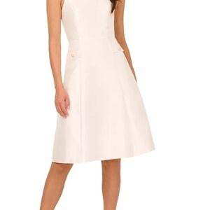 Adrianna Papell White Dress with Elegant Detail